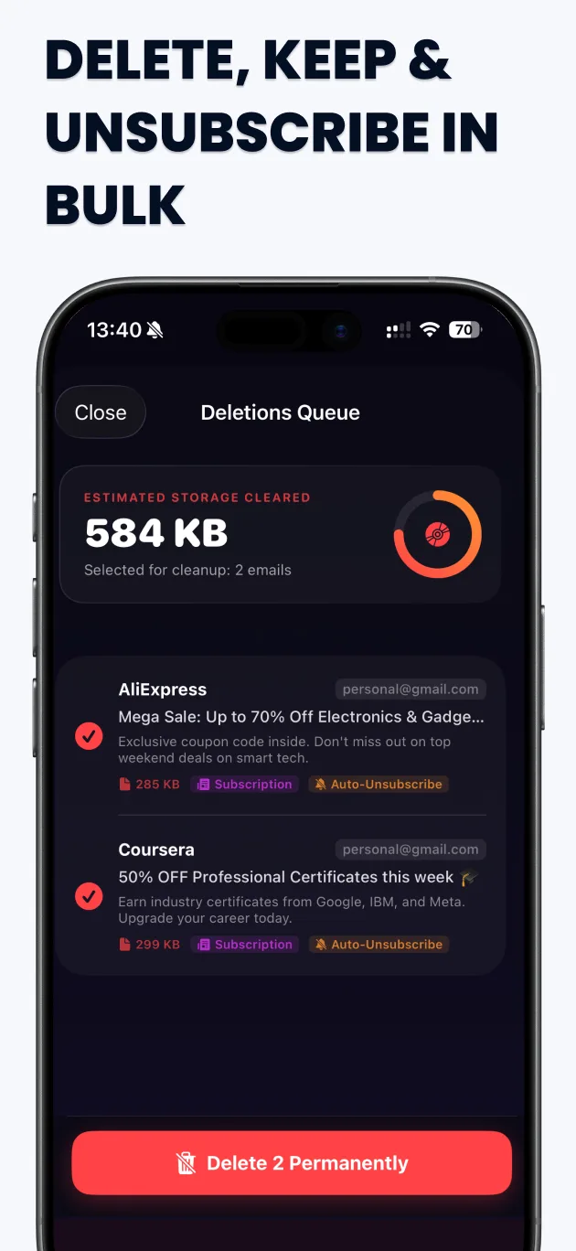 Swipe Email Cleaner - Smart Scan & Real-Time Detection on iPhone