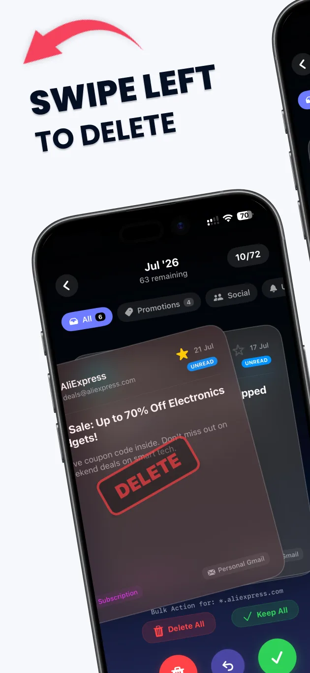 Swipe Email Cleaner - Detailed Insights & Tracking on iPhone